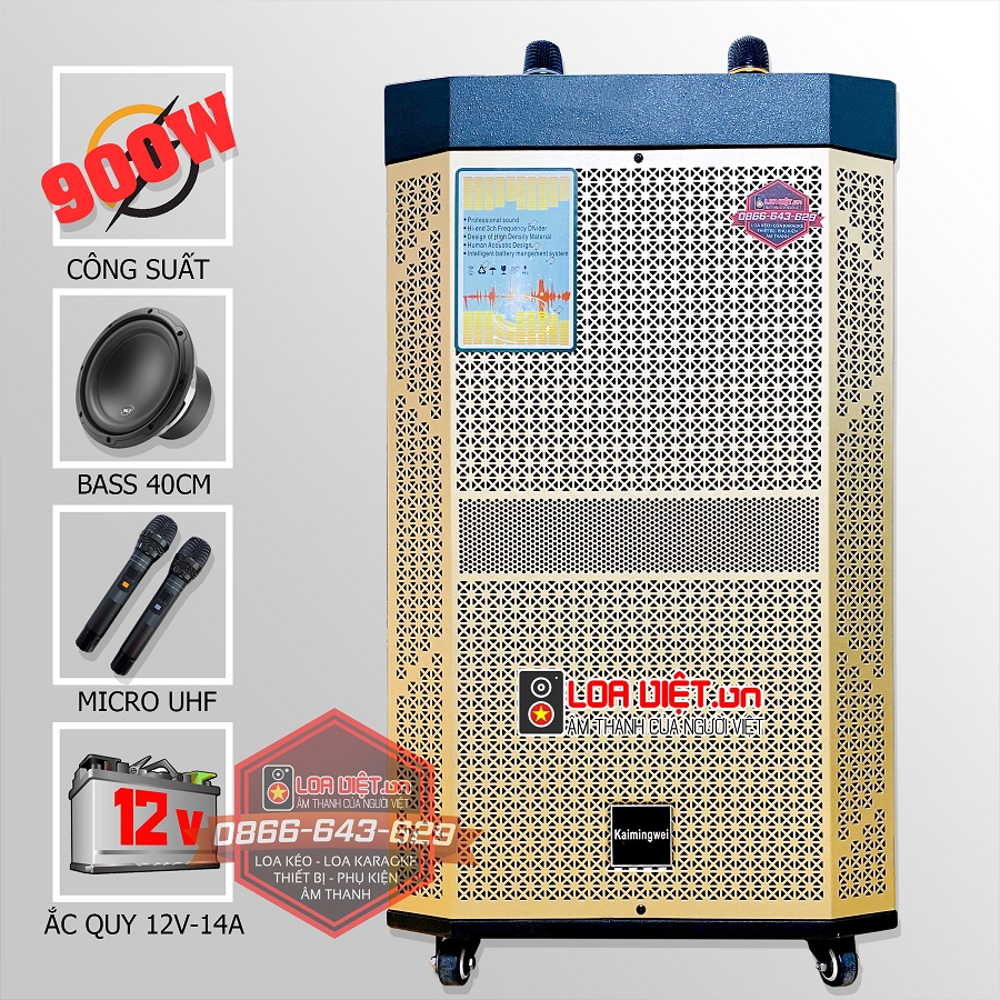 Loa kéo di động Kaimingwei SR4-15 - Bass 40 - 3 Đường tiếng